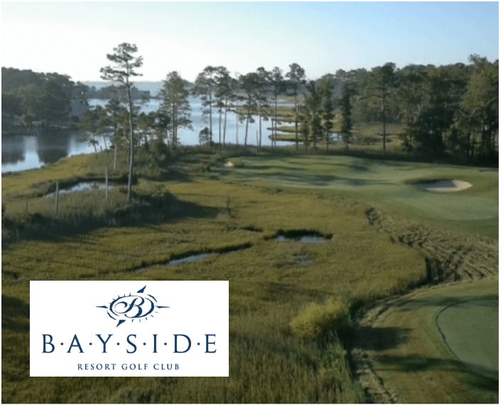Golf course with bayside courses logo over it